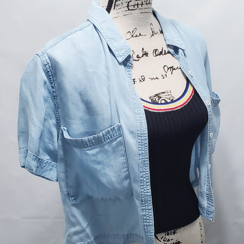 Forever 21 Blue S Shirt & Black Soft M Tank Top